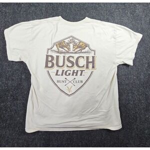 Busch Light JEDCo Mens T Shirts XL White Graphic Print Logo Ringspun Cotton